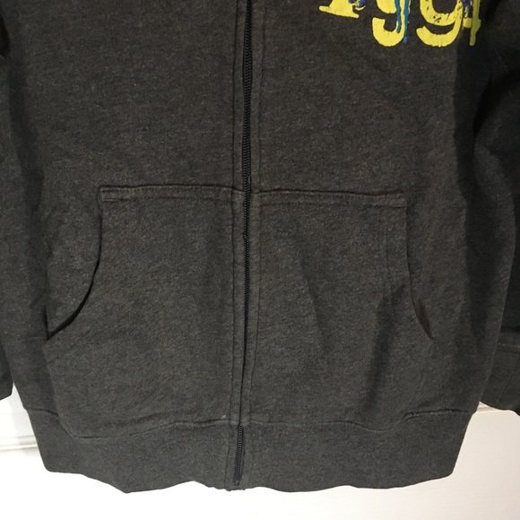 OLD NAVY Skull & Crossbones 1994 Logo Zip Hoodie Gray Sweater Jacket- Boys 7/8 - Picture 5 of 12